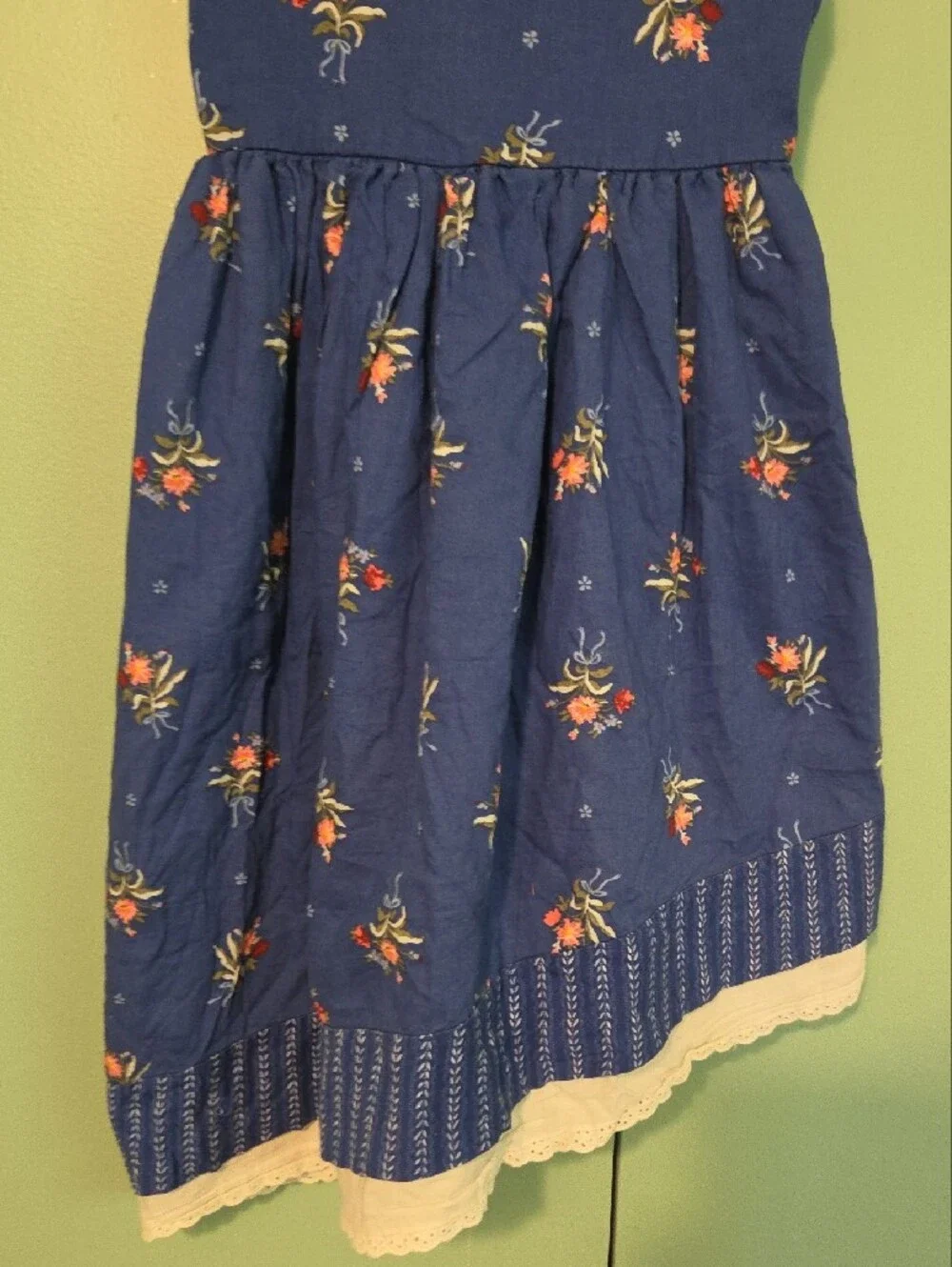 Disney Girls' Navy Blue Floral Sundress with Lace Trim Size 6